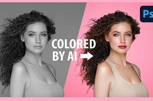 Colorize Black & White FAST with Photoshop! #Shorts