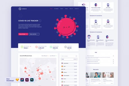 Free COVID 19 Live Tracker UI Kit
