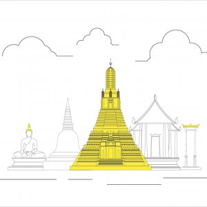 Set of travel illustration