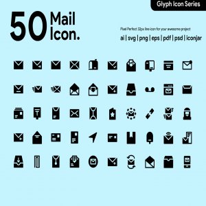50 Mail Glyph Icon