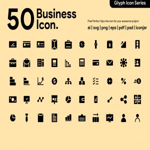 50 Business Icon Glyph