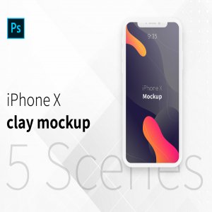 iPhone X Clay App Mockup