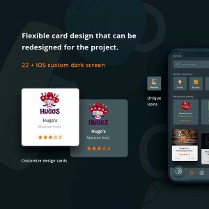 Food Delivery | App IOS design + UI Kit + Mockup + unique icons