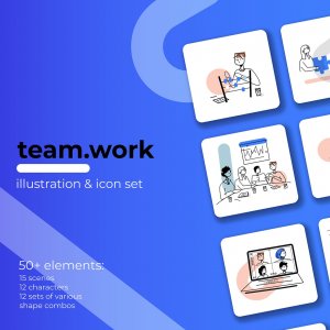 Illustration Pack - Icons, Characters and Scenes (team.work)