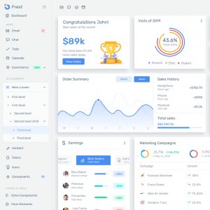 Frest – Admin Dashboard & UI Kit Sketch Template