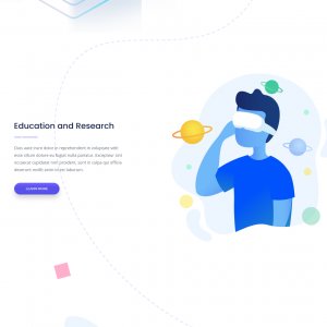 Virtual reality startup landing page UI kit Freebie