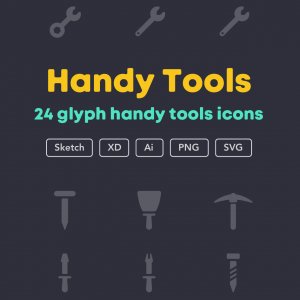 Handy tools icon set