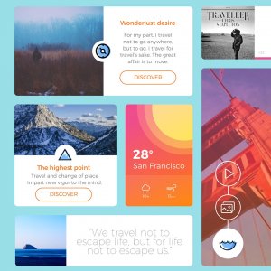 Flat Travel Blog UI Kit