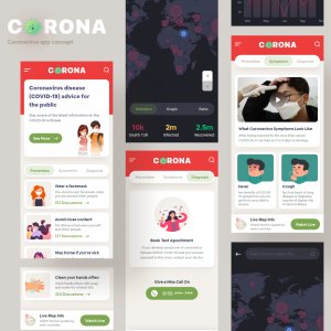 Corona virus app concept Ui Kit