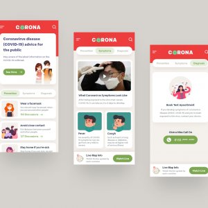 Corona virus app concept Ui Kit