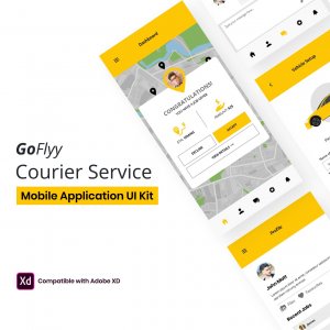GoFlyy - Courier Service Mobile Application Design - UI Kit