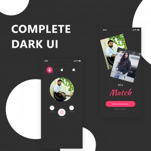 Tinder Redesign - Dark Mode UI Kit