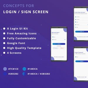 Mobile App Login  Sign up Screen UI Kit