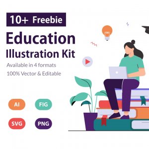 Education & Online Learning Illustration Kit (Free)