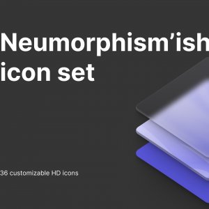 Neumorphism’ish icon set