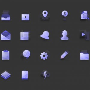 Neumorphism’ish icon set