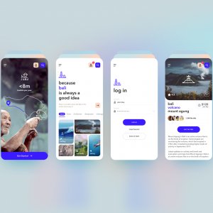Free Travel App (light, dark theme)