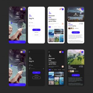 Free Travel App (light, dark theme)