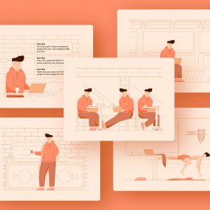 Freelance Guy Illustrations Set