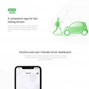 Yelow Taxi Driver App for Adobe XD
