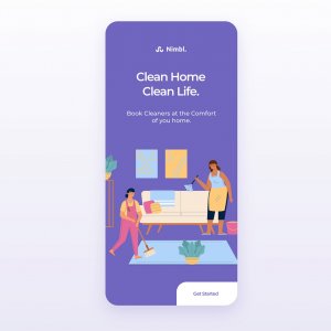 Home Cleaning App for Adobe XD
