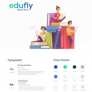 Edufly - Online eBook Store UI Kit for Adobe XD