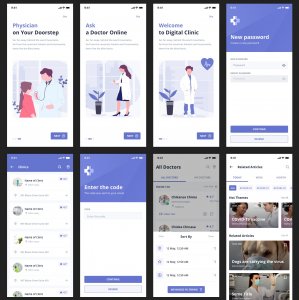 Digital Clinic Free UI Kit for Sketch