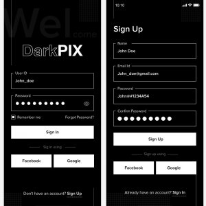 DarkPIX UI Kit for Adobe XD