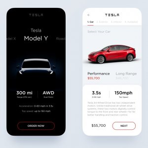 Tesla Model Y - Concept UI Kit for Figma