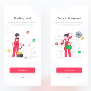 Handyman App UI Kit For Adobe XD