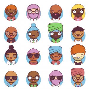 Big Heads Characters Free Illustrations