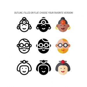 Cute User Avatar Icon Set