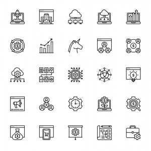 50 Startups and SaaS Free Icons