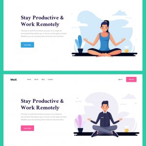 Medi - Meditation Web Headers for Figma
