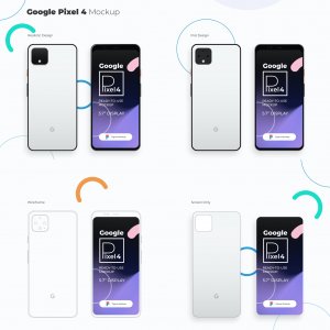 Google Pixel 4 and 4 XL mockup for Figma