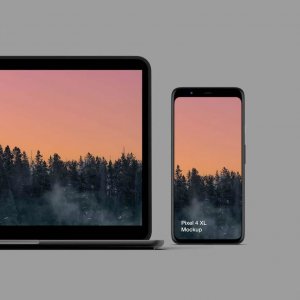 Free Pixel 4 and Pixelbook Go Mockup
