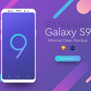 Samsung Galaxy S9 Minimal Flat Mockup