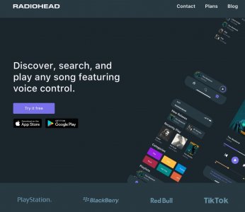 Music App Landing Page for Sketch
