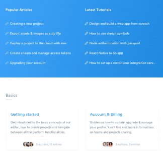 Knowledge Base Landing Page for Sketch