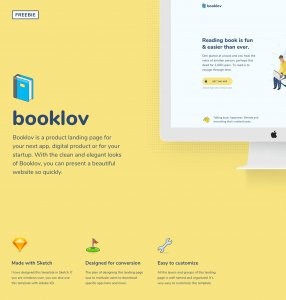 Booklov - Free Landing Page