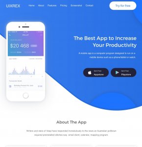 UIXREX App Landing Page