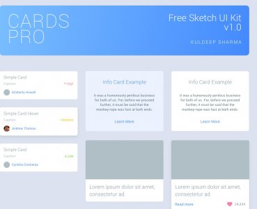 Cards Pro Free UI Kit