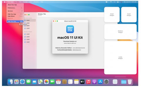 macOS 11 Big Sur Free UI Kit for Sketch