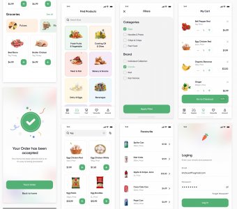 Online Groceries Free App UI Kit for Figma