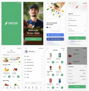 Online Groceries Free App UI Kit for Figma