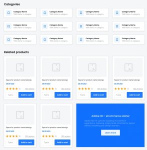 Starter eCommerce Template for Adobe XD