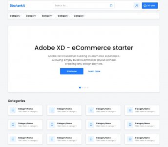 Starter eCommerce Template for Adobe XD