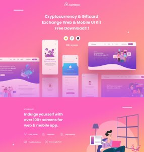 Coinbase Web and Mobile Free UI Kit