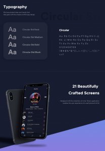 Muzic - Free Mobile UI Kit for Adobe XD