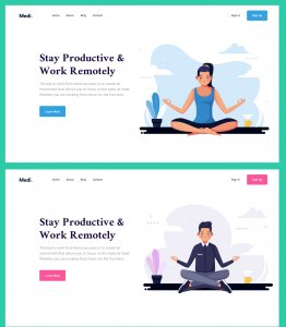 Medi - Meditation Web Headers for Figma